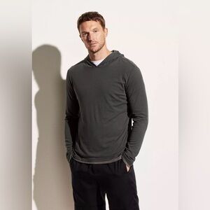 Vince Double Layer Pima Cotton Hoodie Large